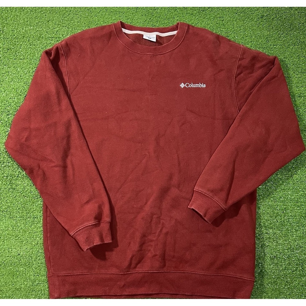 Vintage Columbia Sweatshirt LG Maroon Crewneck‎ Fleece Cotton 90s Y2K Outdoor